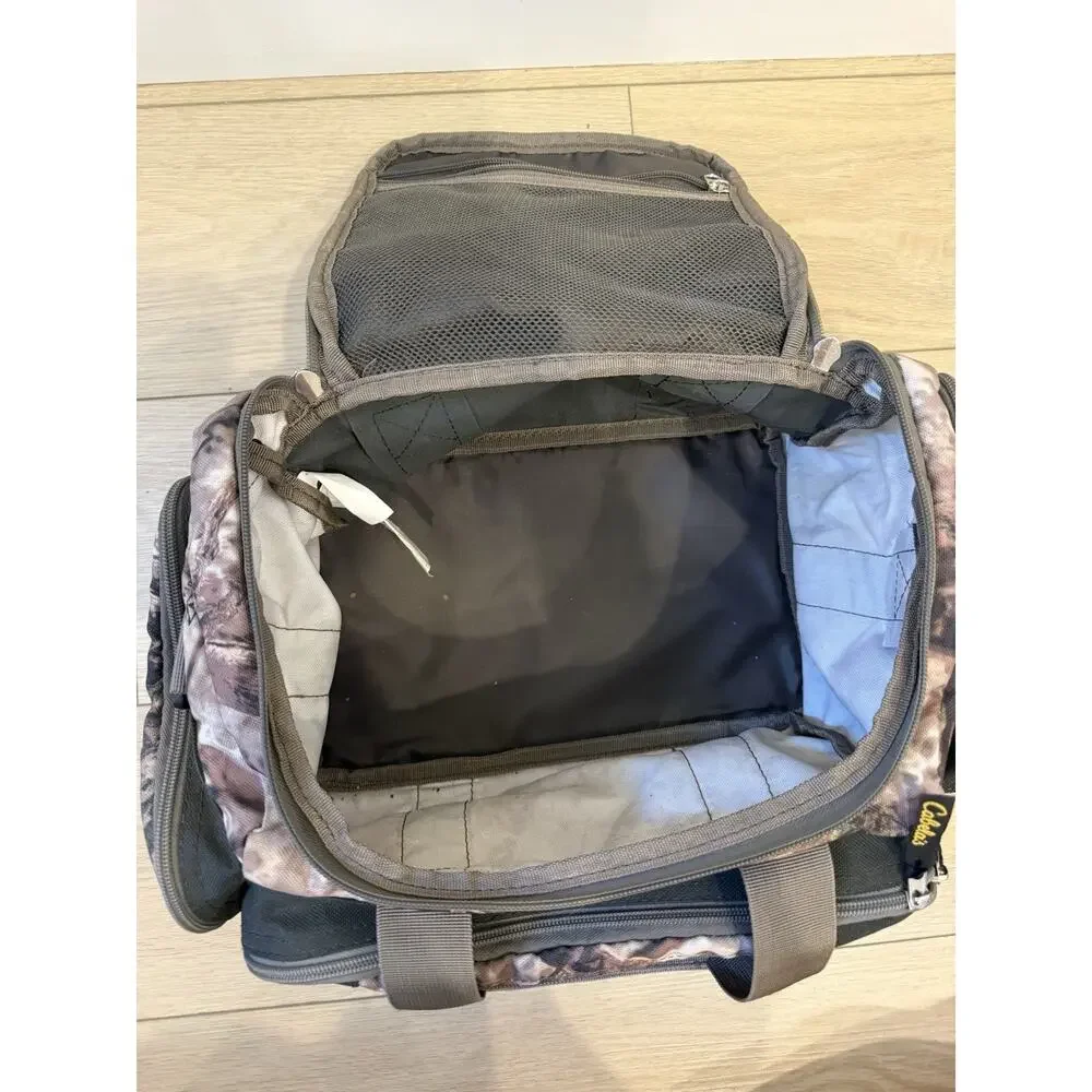 Cabela's Catch All Gear Bag Weather Resistant Camo Fishing Hunting 7 Pocket